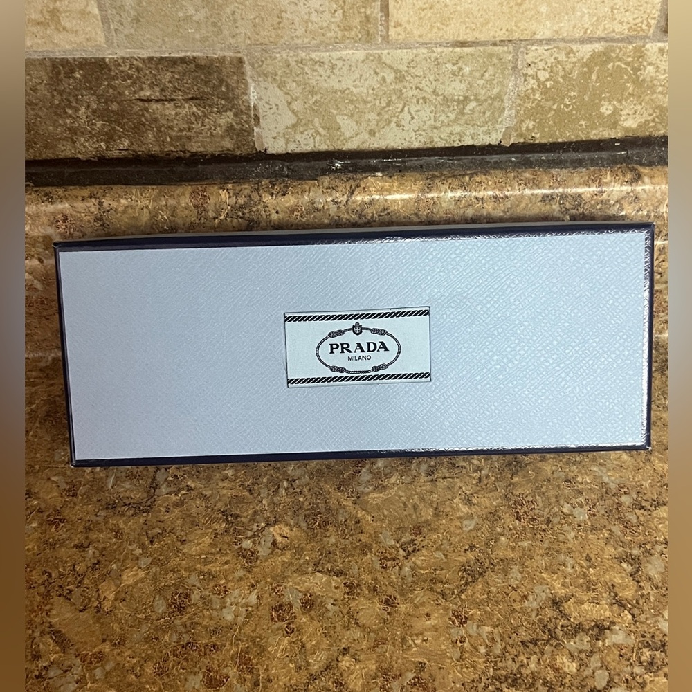 Prada Elegant Blue Box w/ Tissue & Attached Ribbon